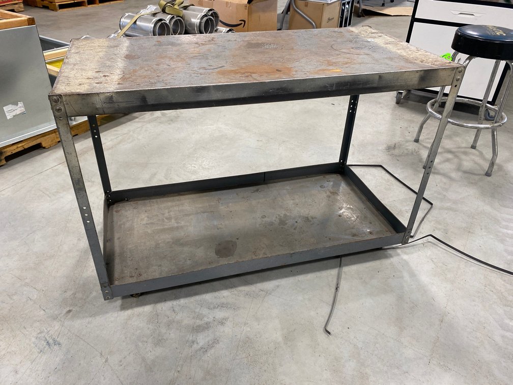 Rolling metal shop cart/table