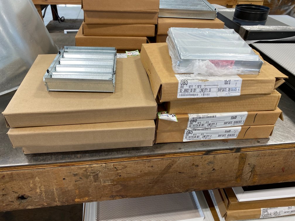 Opposed blade dampers-9" x 9"