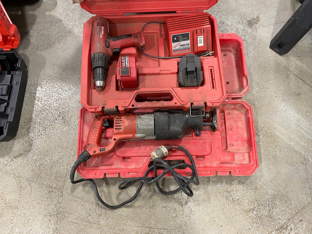 Milwaukee electric sawzall, Milwaukee 14 point 4 volt drill with battery and charger