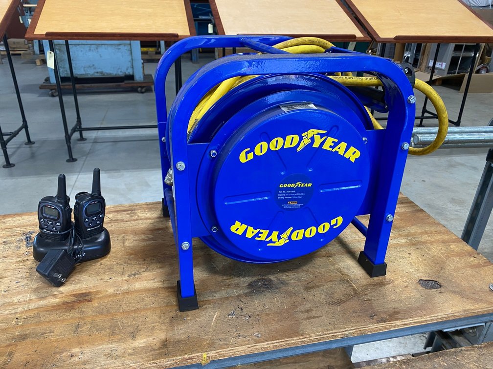 Goodyear Retractable Air Hose Reel & Midland Two-Way Radios