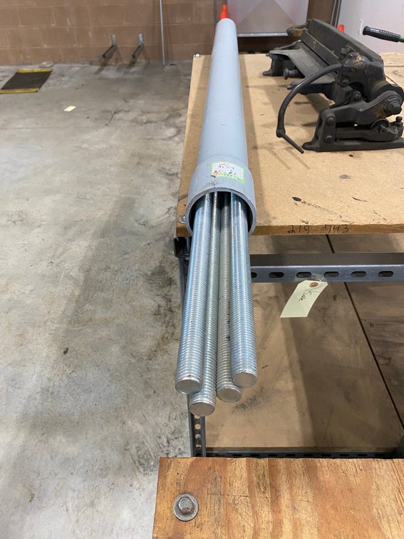 Four 7/8" Threaded Rods, Approx. 25" Long