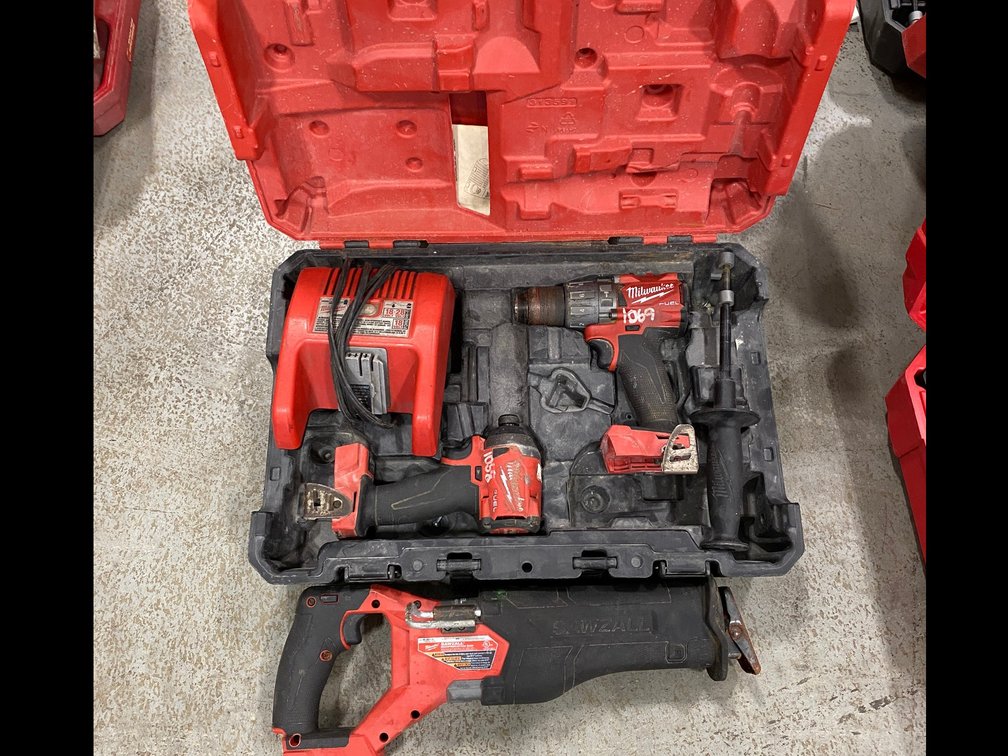 Milwaukee fuel set-sawzall, impact drill, charger-battery not included