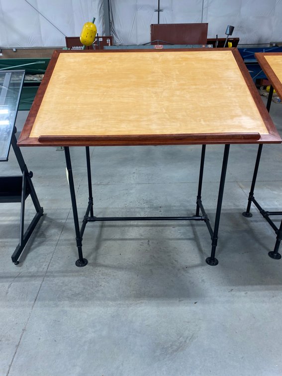 Heavy duty custom drafting table with gas type legs-53" x 40" x 52"