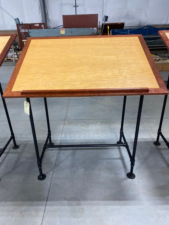 Heavy duty custom drafting table with gas type legs-53" x 40" x 52"