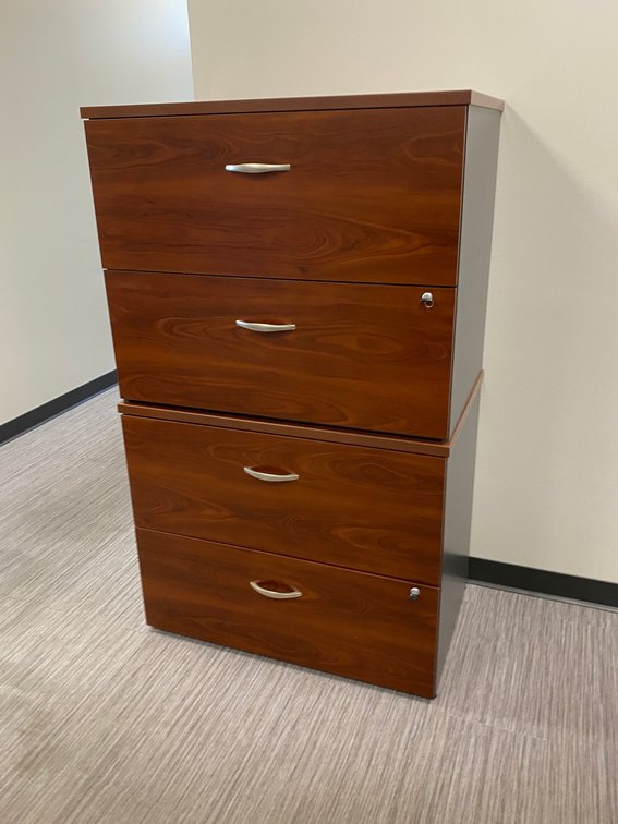 Two 2 drawer filing cabinets-36" x 23" x 30", with keys