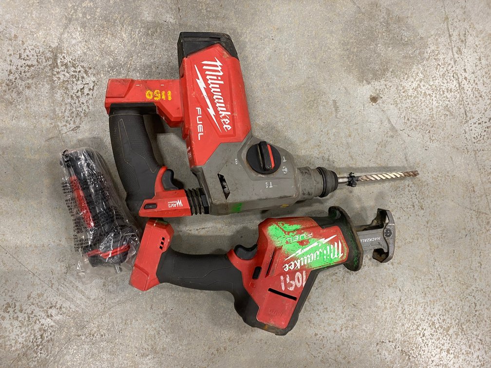 Milwaukee fuel battery rotary hammer, hacksaw-no battery or charger