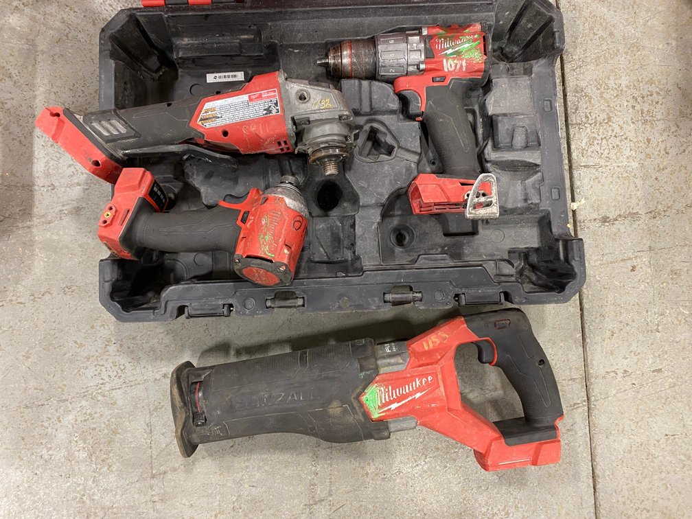 Milwaukee fuel set drill, impact, sawzall, grinder