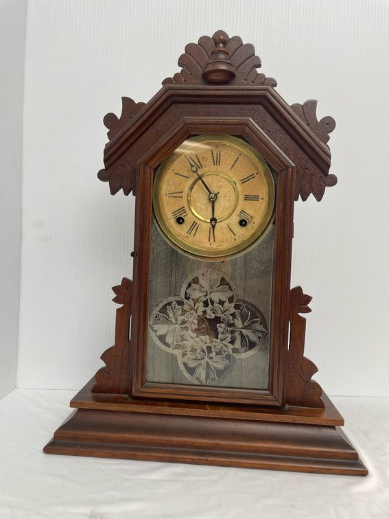 1800's Walnut 8 day parlor/kitchen clock