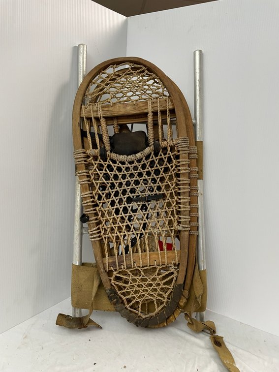 Snow shoes on backpack frame