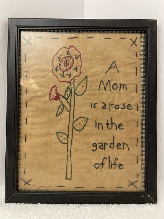 Framed Sampler-A Mom Is A Rose In The Garden Of Life