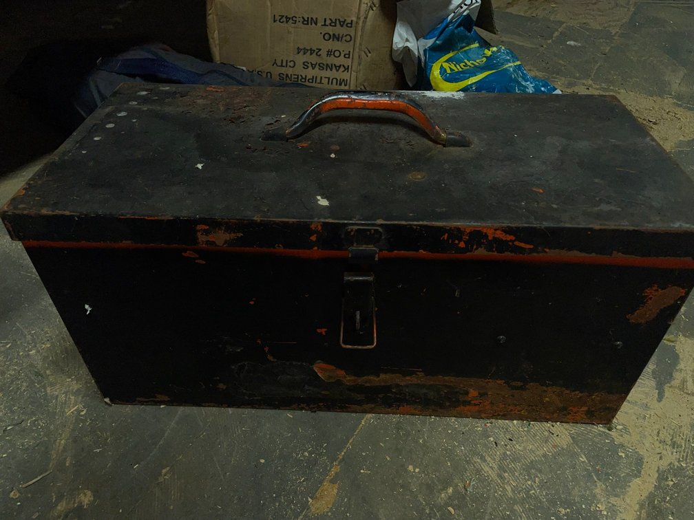 Steel toolbox with contents