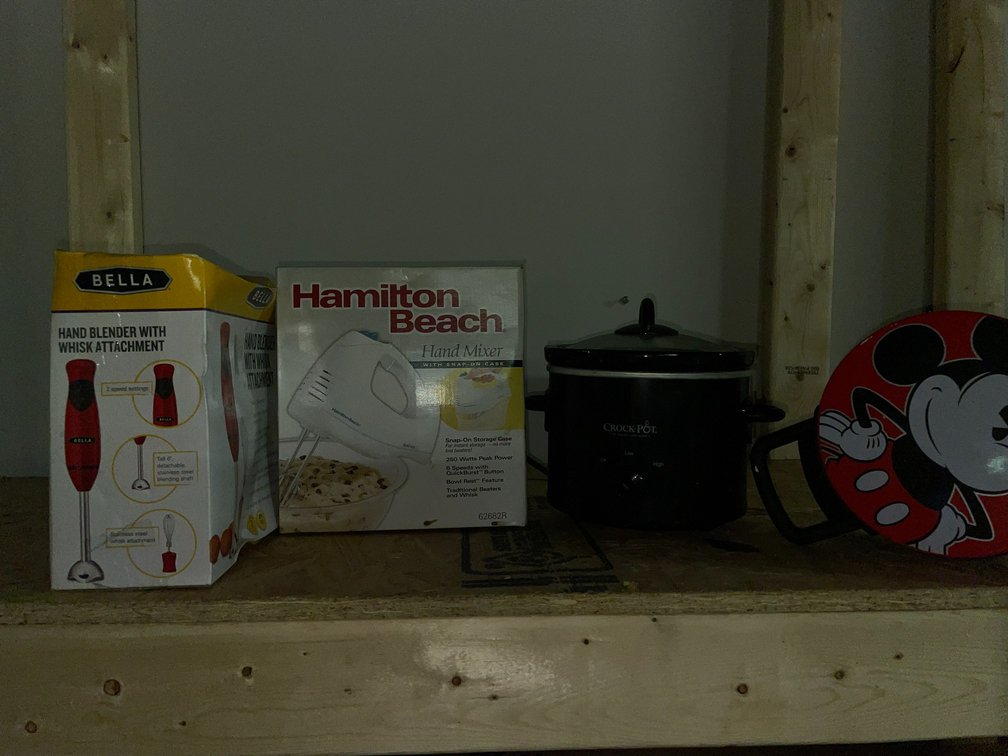 Small crockpot, hand blender with whisk attachment, Mickey Mouse waffle maker