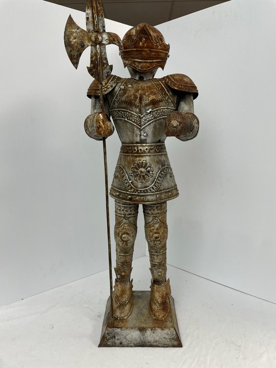 Pressed tin knight-approx. 30" tall