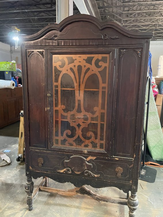Antique China cabinet**needs repair**