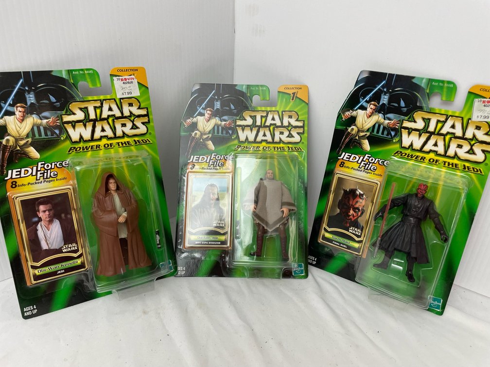 Star Wars action figures-Qui-Gon Jinn, Obi-Wan Kenobi, Darth Maul