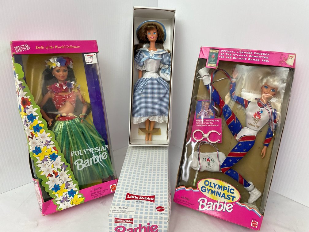 Barbie fashion dolls-Little Debbie, Olympic Gymnast, The Polynesian Barbie