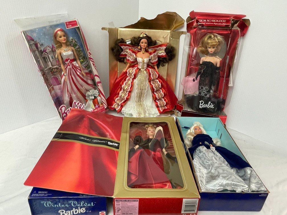 Barbie Fashion Dolls-Solo In The Spotlight, Holiday Wishes, Avon Barbie-Winter Velvet, Avon Barbie-Winter Splender