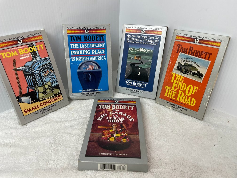 Selection of audio books on cassette narrated by Tom Bodette