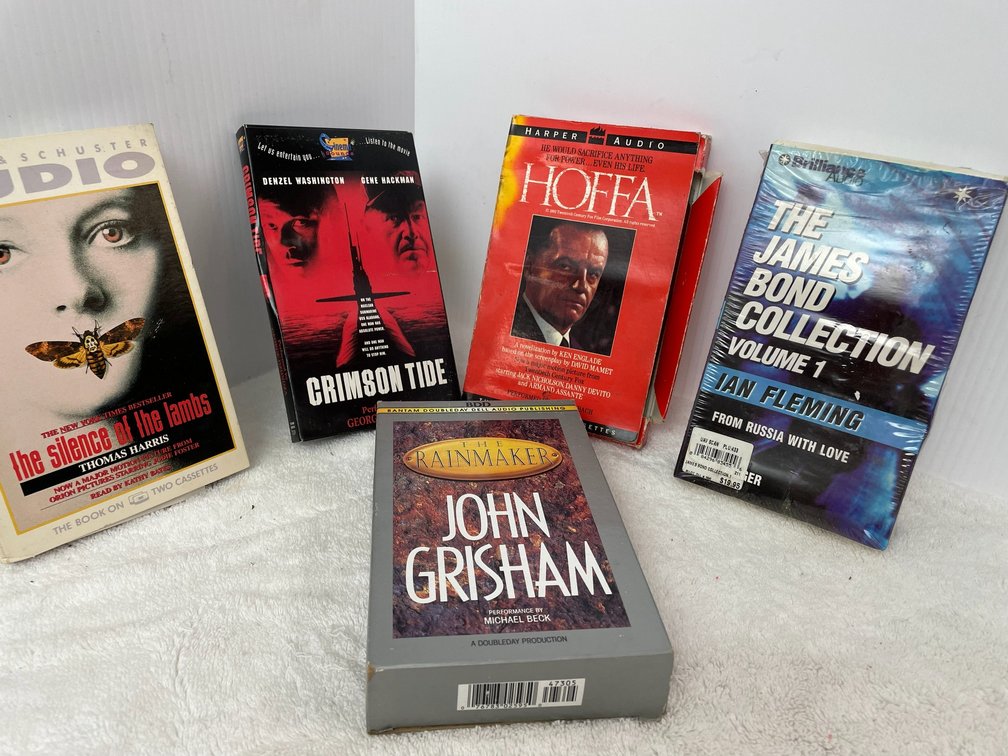 Assorted Audiobooks on Cassette \uFFFd James Bond, Grisham, Crimson Tide & More