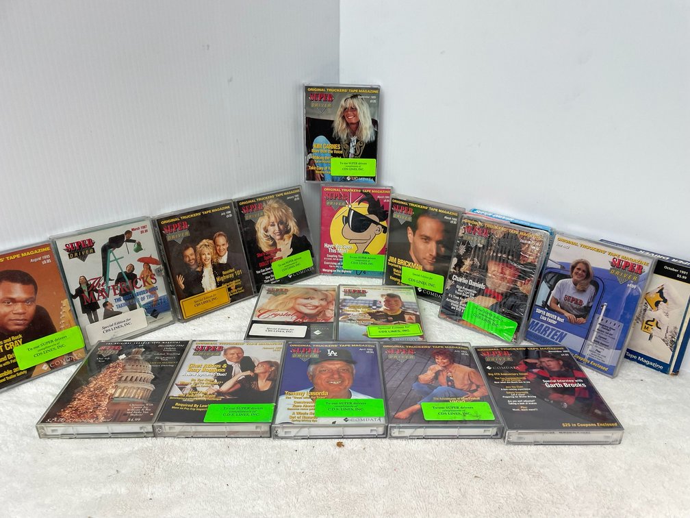Collection of super driver audio cassettes with compilation music