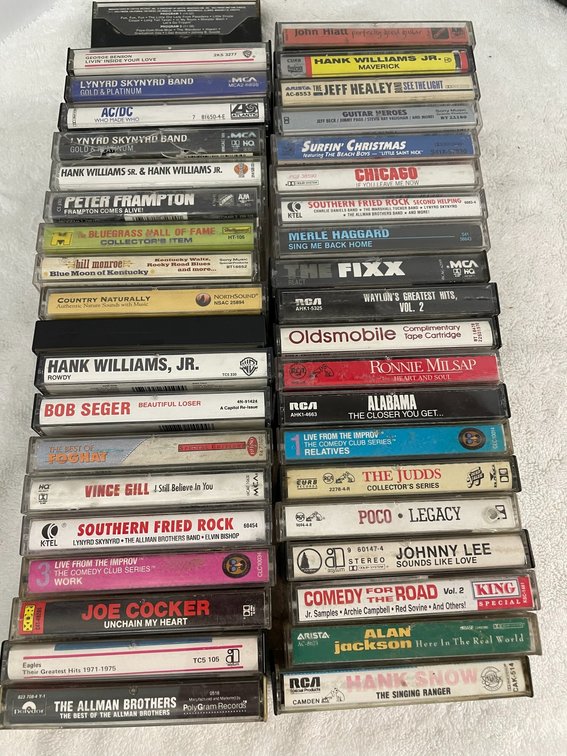 Large Lot of Vintage Cassette Tapes \uFFFd Country, Rock, Southern Rock & Comedy