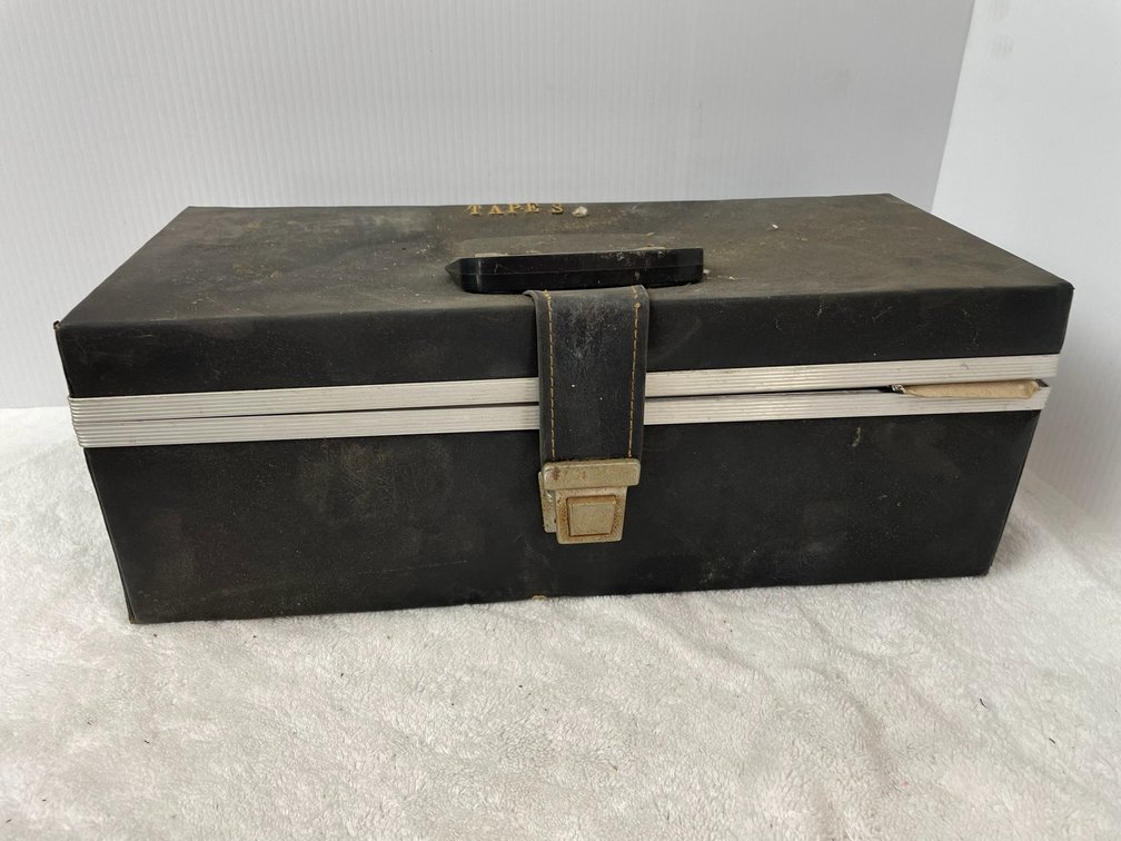 Selection of 8 track tapes in carrying case