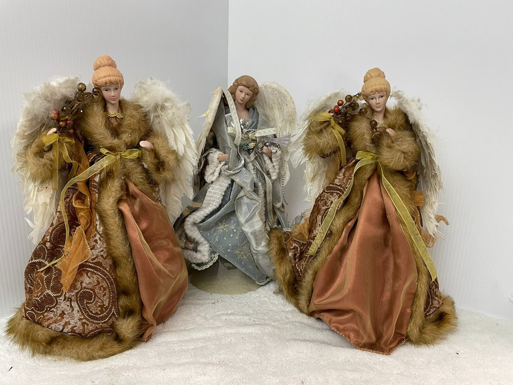 Three 16" tall tree topper Angels