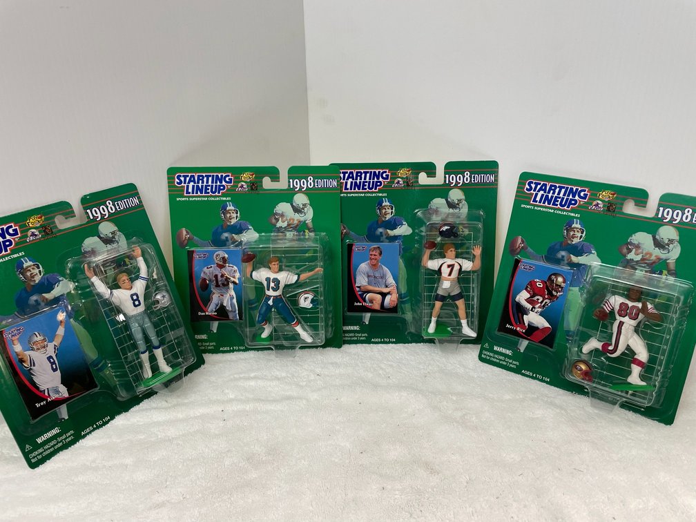 1998 Starting Lineup NFL Figures \uFFFd Rice, Elway, Marino & Aikman
