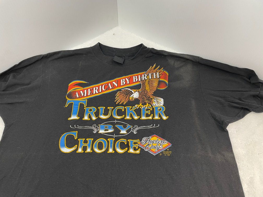 Vintage 1990's t-shirt-American By Birth, Trucker By Choice