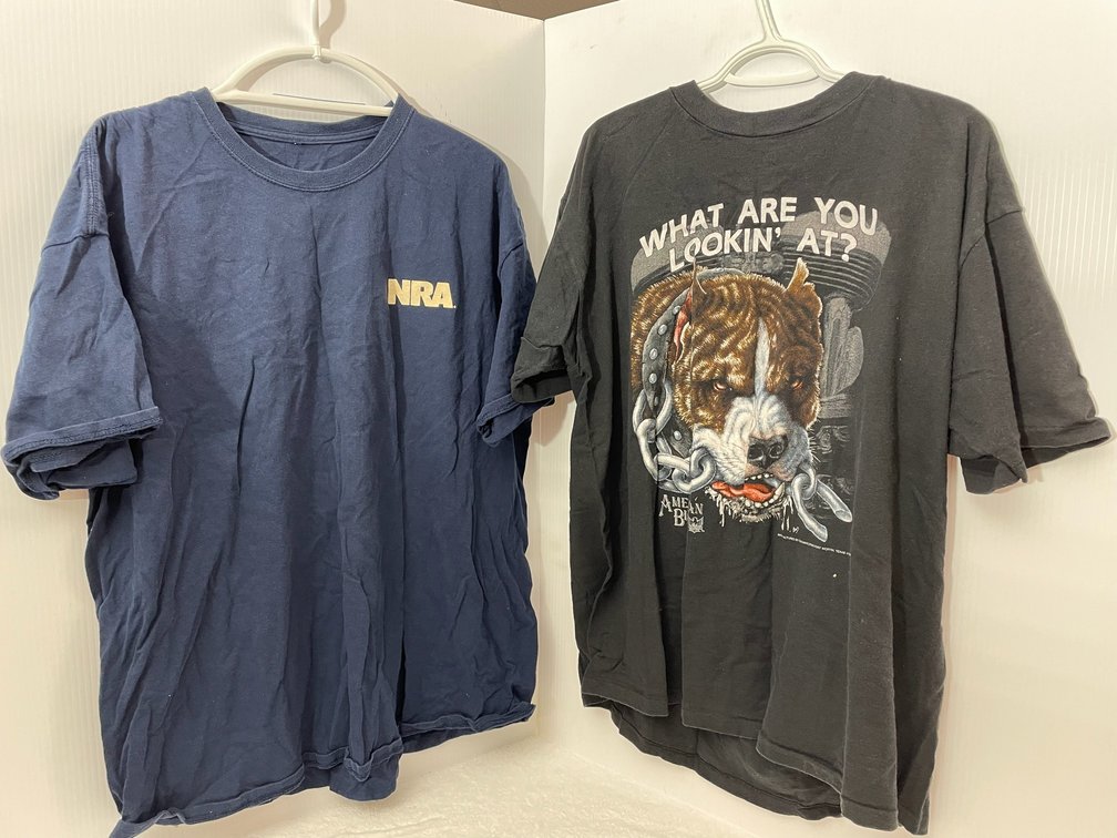 2 Vintage t-shirts-early to mid-90's on one, other is more modern NRA shirt