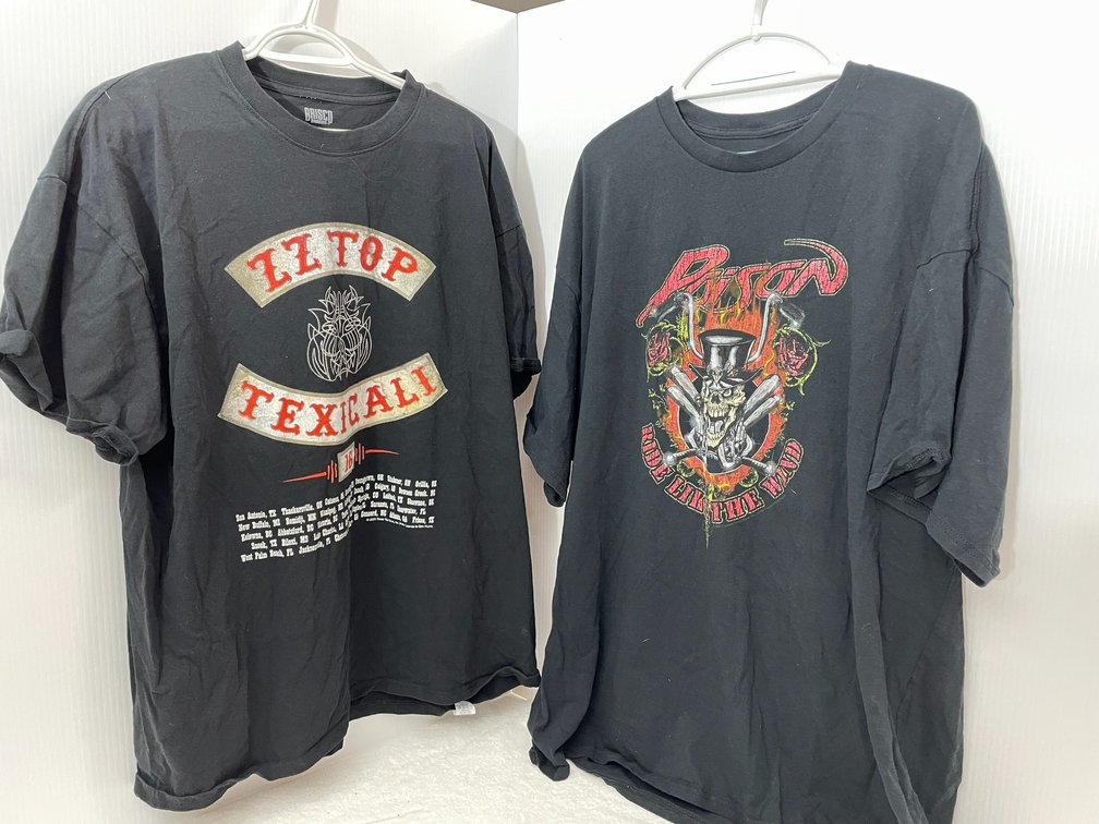 2 band themed t-shirts-ZZ Top Texicali-size 2 LX, Poison t-shirt
