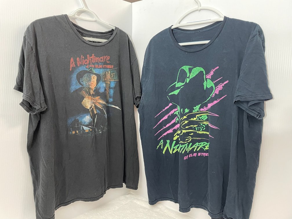 2 Nightmare on Elm Street themed t-shirts-size XL**much loved**