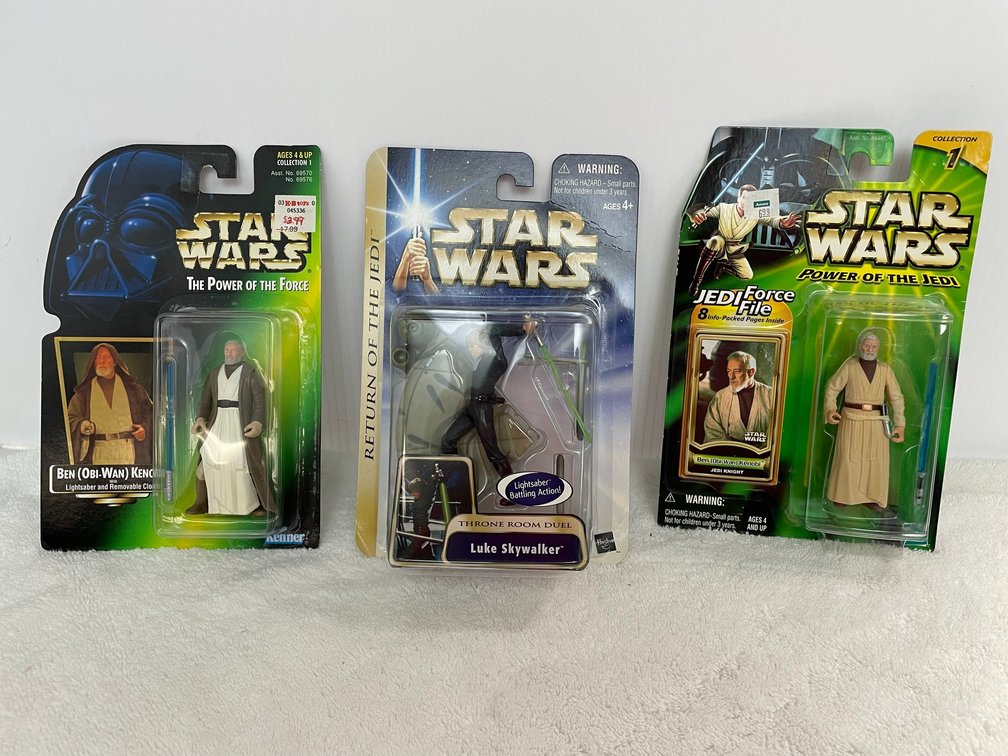3 Star Wars Action Figures-2 Obi-Wan Kenobi, 1 Luke Skywalker