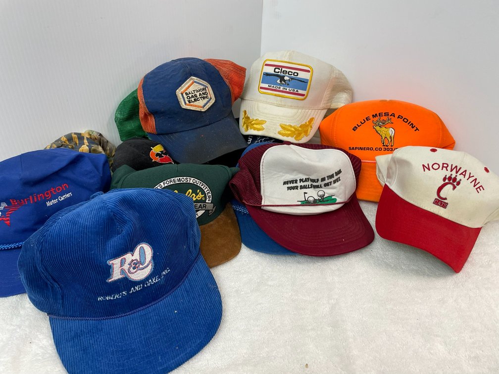 Large selection of vintage ball caps from the 80's-present