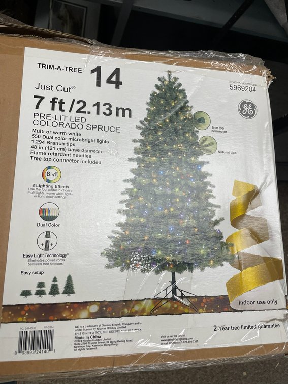 7-ft Artificial Christmas Tree in box