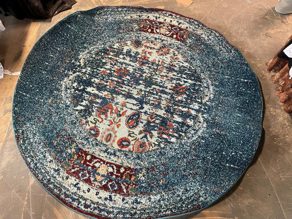 79" Round decorative rug