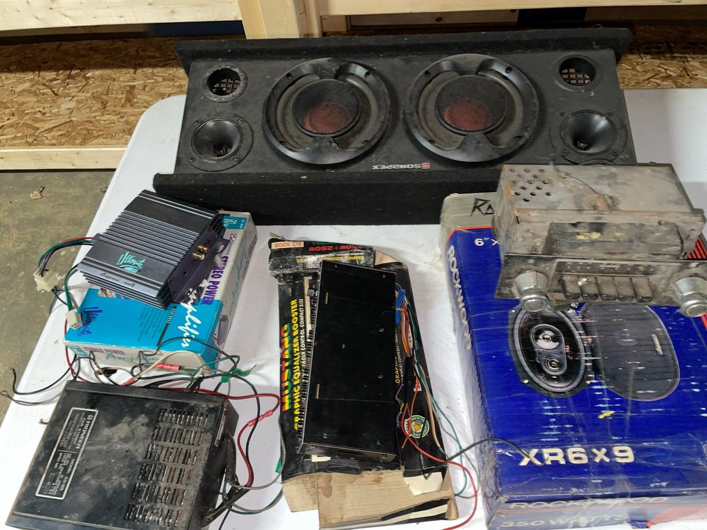 Vintage Car Audio Components & Soundpex Speaker Enclosure Lot