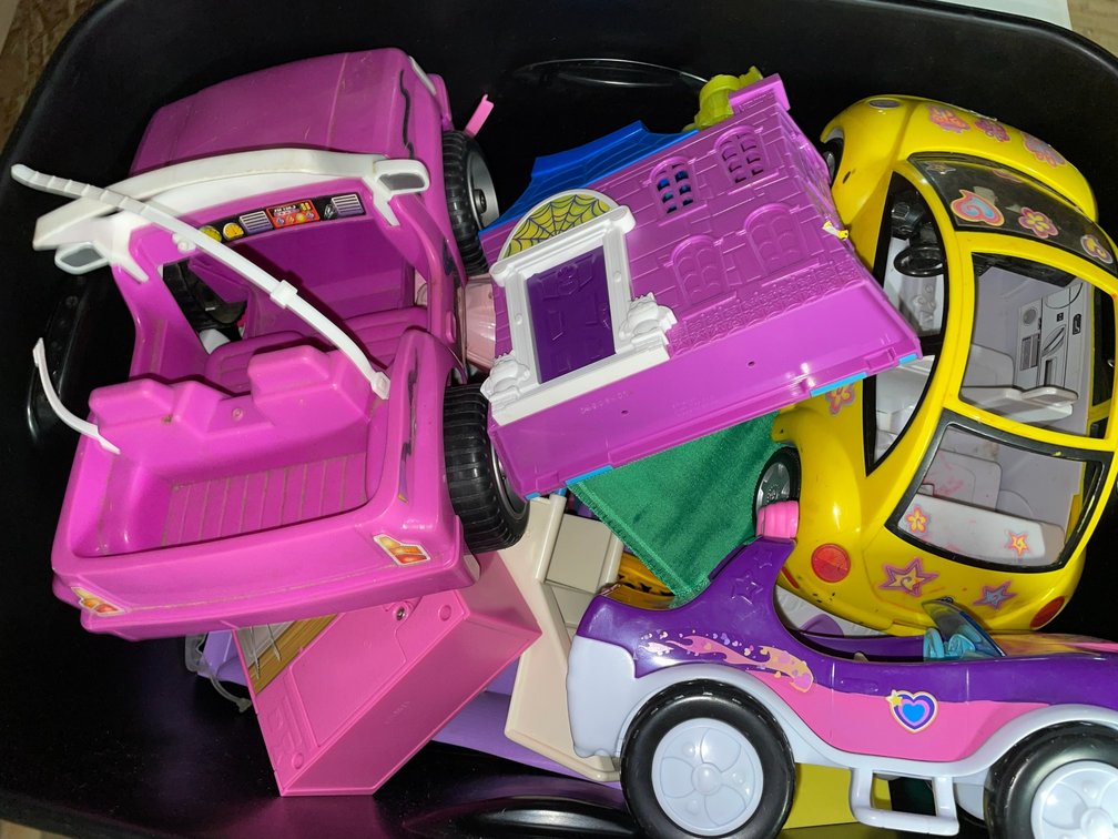 Box of girl toys