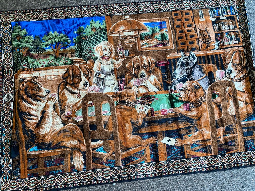 4' x 5' Wall tapestry-dogs playing cards