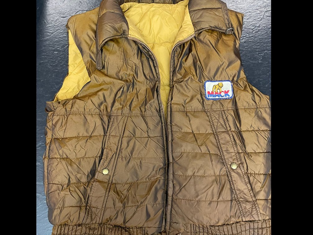 1980's Reversible winter vest with attached Mack Bulldog patch