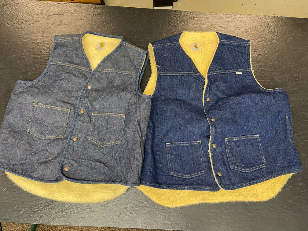 2 Carhartt wool and denim vests