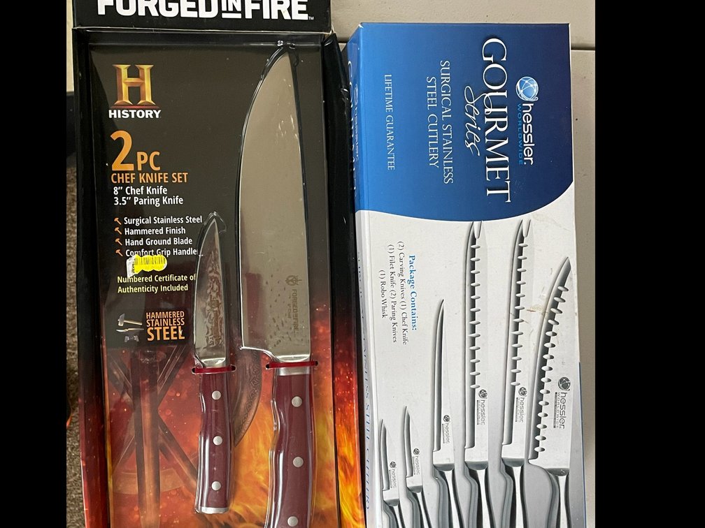 Hessler Gourmet Series surgical stainless steel set of knives, Forged in Fire 2 piece chef's knife set