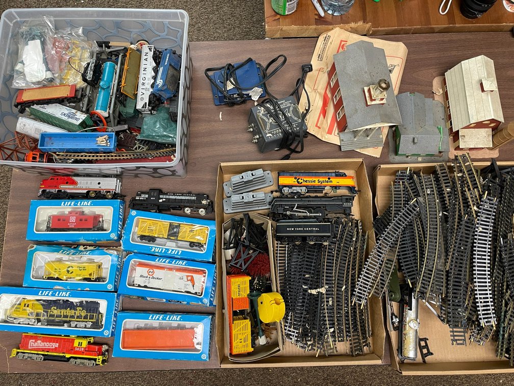 Large Assortment of Model Trains, Track & Railroad Accessories