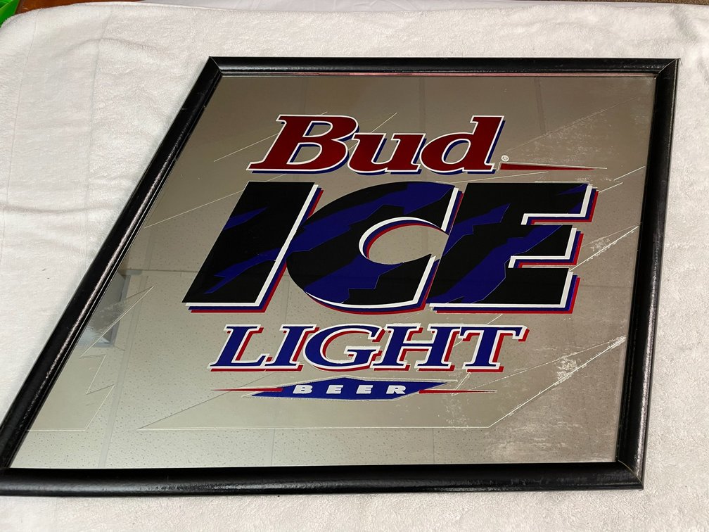 Bud Ice Light advertising mirror