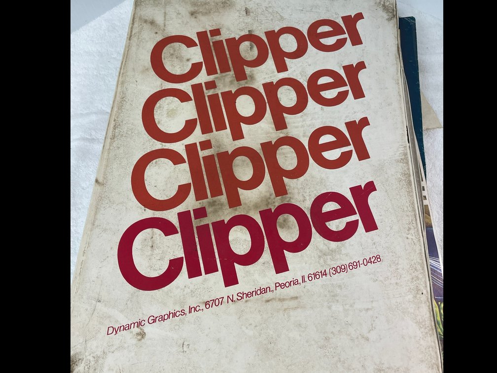 Vintage 1980's-very early 1990's Clipper folder with many months of Clipper advertisements