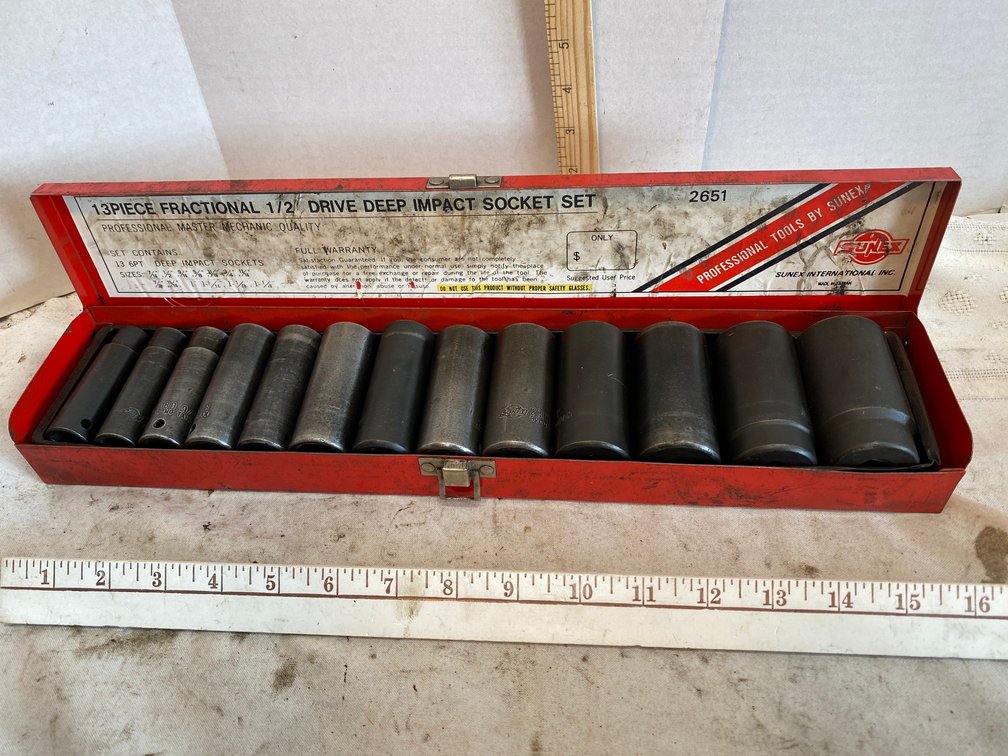 Sunex 6 point 1/2 inch Drive Deep Impact  Socket Set
