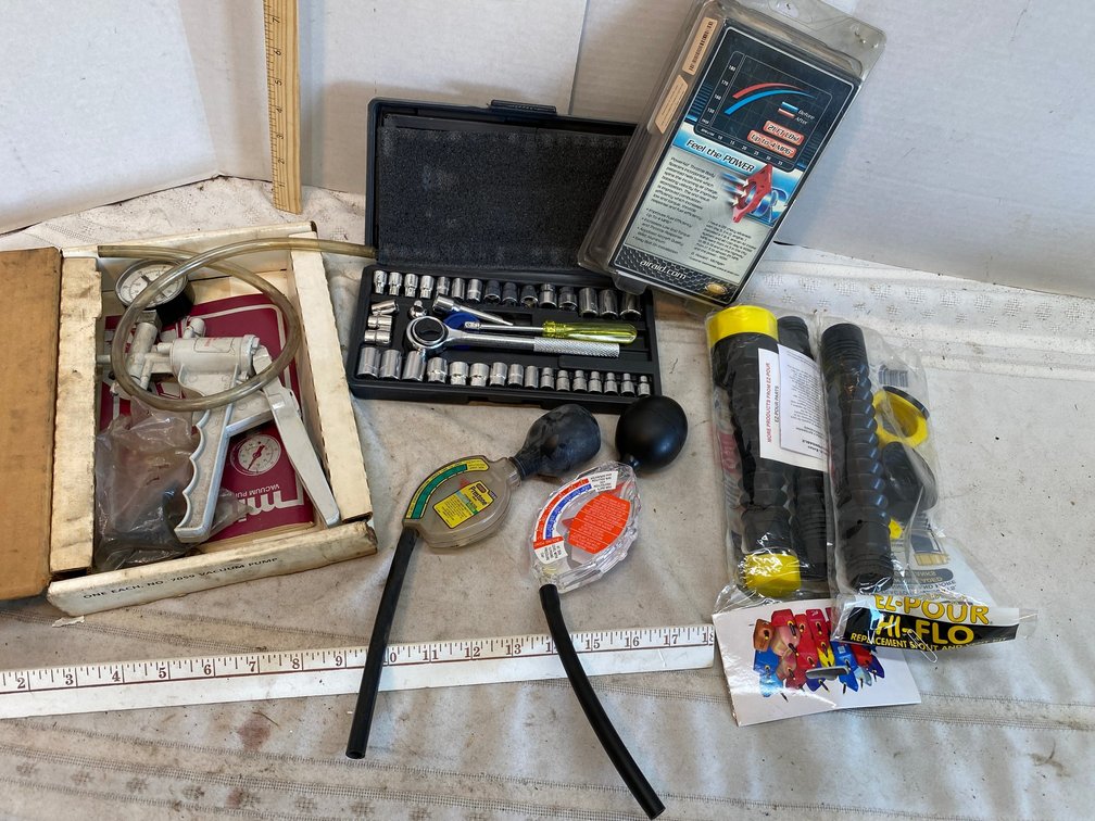 Hand to Vacuum Pump, Socket Set, Antifreeze Testers, EZ Pour, Can Spouts