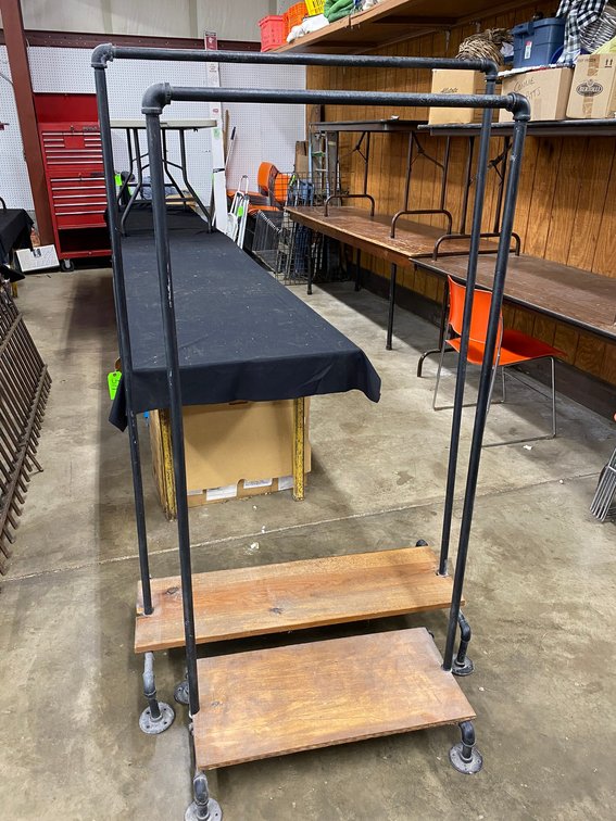 2-Black Metal Pipe Clothes Racks