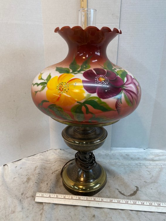 hand Painted glass electric Lamp