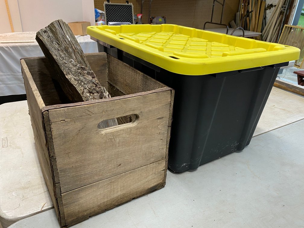 Wooden Crate, Piece of Wood shaped like a Boot, Tote with Lid